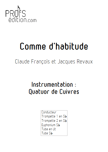 Comme d'Habitude - Quatuor Cuivres - FRANCOIS C. - front page