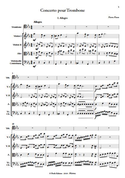 Concerto pour Trombone - Trombone & Cordes - PIZON P. - app.scorescoreTitle
