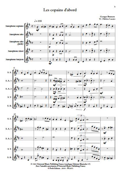 Les copains d'abord - Ensemble de Saxophones - BRASSENS G; - app.scorescoreTitle