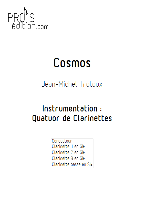 Cosmos - Quatuor de Clarinettes - TROTOUX J-M - front page