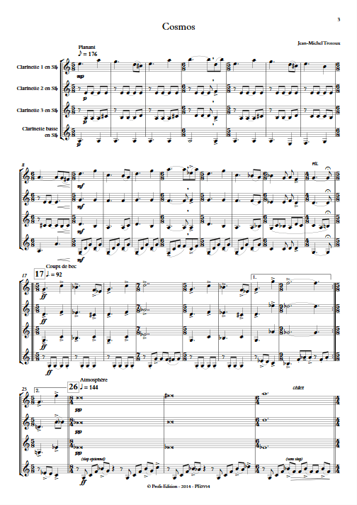 Cosmos - Quatuor de Clarinettes - TROTOUX J-M - app.scorescoreTitle