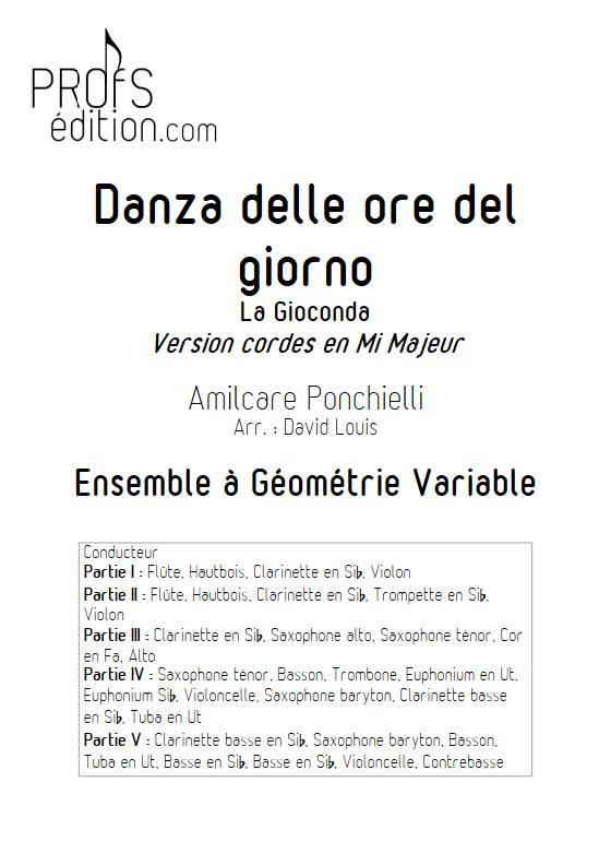 Danza delle ore del giorno, La Gioconda - Ensemble Variable - PONCHIELLI A. - front page