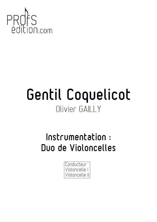 Gentil Coquelicot - Duo Violoncelles - TRADITIONNEL - front page
