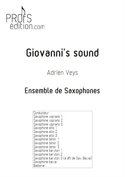 Giovanni's sound - Ensemble de Saxophones - VEYS A. - front page