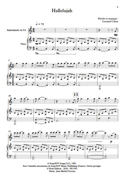 Hallelujah - Instrument & Piano - COHEN L. - app.scorescoreTitle