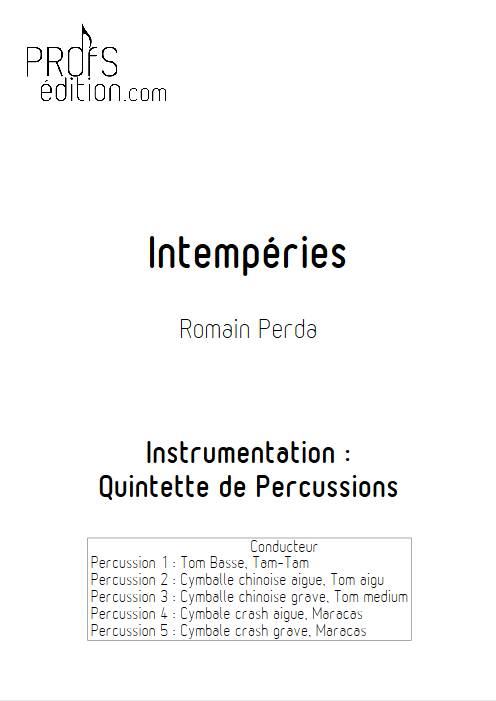 Intempéries - Quintette Percussions - PERDA R. - front page