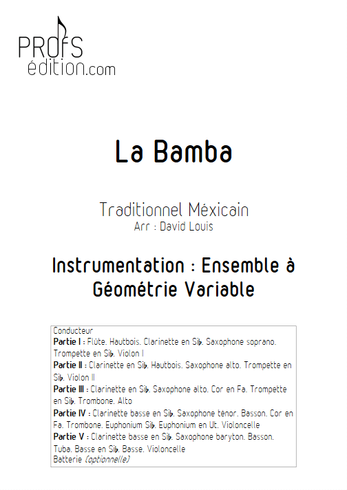 La Bamba - Ensemble à Géométrie Variable - TRAD. MEXICAIN - front page