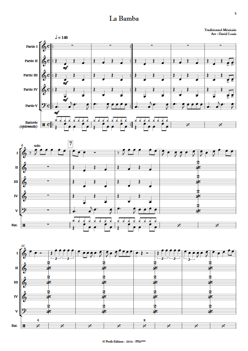 La Bamba - Ensemble à Géométrie Variable - TRAD. MEXICAIN - app.scorescoreTitle