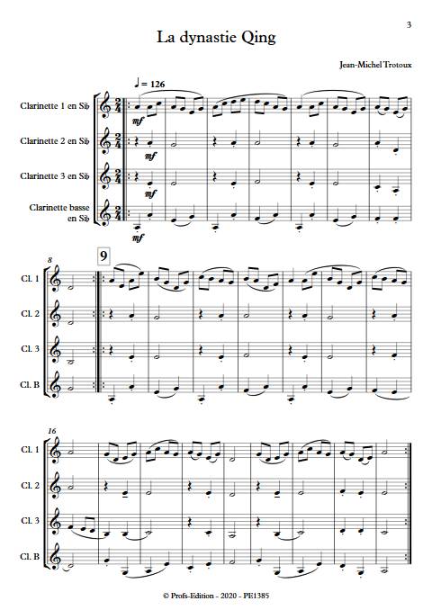 la dynastie Qing - Quatuor de Clarinettes - TROTOUX J-M. - app.scorescoreTitle