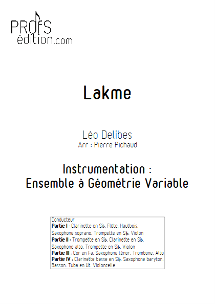 Lakme - Le Duo des Fleurs - Ensemble à Géométrie Variable - DELIBES L. - front page