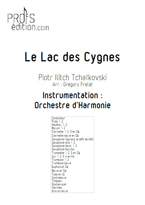 Le Lac des Cygnes - Orchestre d'Harmonie - TCHAÏKOVSKI P. I. - front page