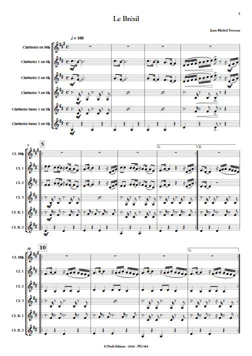 le Brésil - Ensemble de Clarinettes - TROTOUX J-M. - app.scorescoreTitle