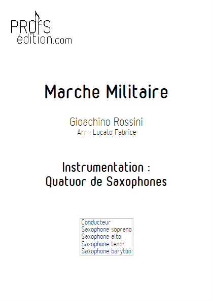 Marche militaire - Quatuor de Saxophones - ROSSINI G. - front page