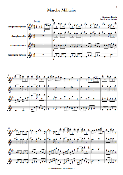 Marche militaire - Quatuor de Saxophones - ROSSINI G. - app.scorescoreTitle