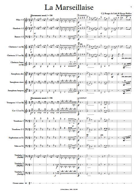 La Marseillaise - Orchestre d'Harmonie - ROUGET DE LISLE C. J. - app.scorescoreTitle