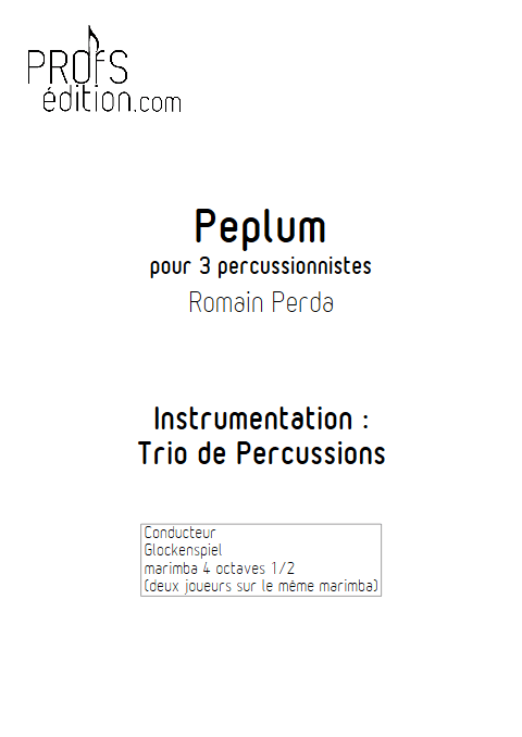 Peplum - Trio Percussions - PERDA R. - front page