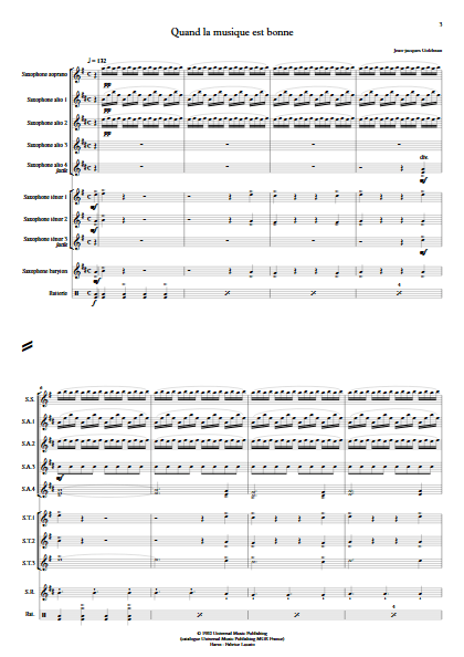 Quand la musique est bonne - Ensemble de Saxophones - GOLDMAN J.J. - app.scorescoreTitle