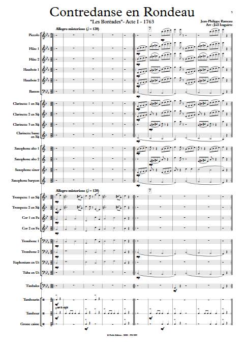 Contredanse en Rondeau - Orchestre d'Harmonie - RAMEAU J-P. - app.scorescoreTitle