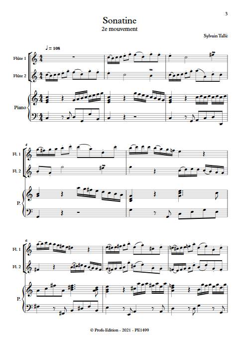 Sonatine - 2e mvt - Trio Flûtes Piano - TALLE S. - front page