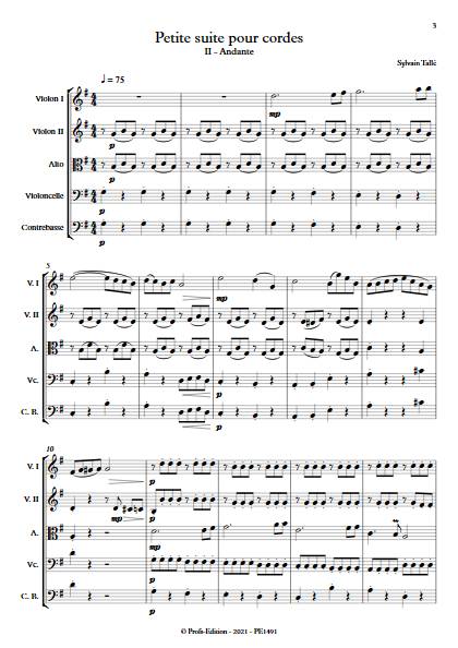 Petite suite pour cordes - 2e mvt - Orchestre à cordes - TALLE S. - app.scorescoreTitle