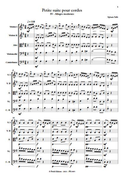 Petite suite pour cordes - 4e mvt - Orchestre à cordes - TALLE S. - app.scorescoreTitle