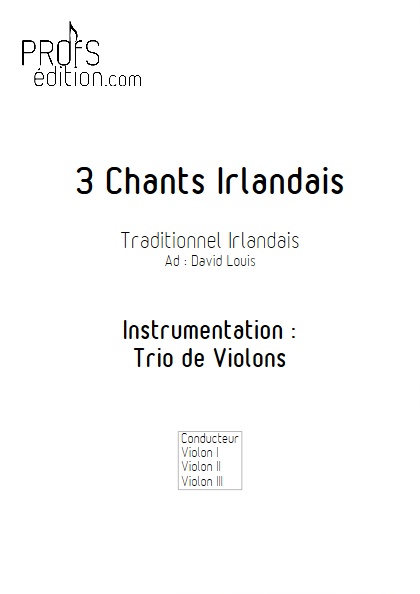 3 Chants Irlandais - Trio de Violons - TRADITIONNEL IRLANDAIS - front page