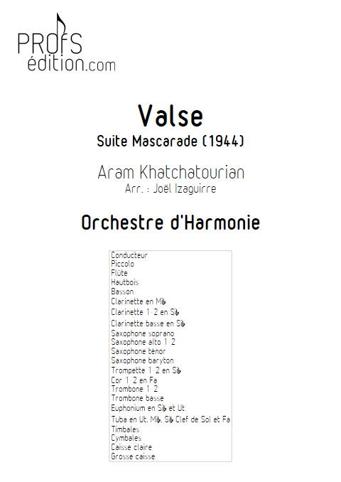 Valse mascarade - Orchestre d'Harmonie - KHATCHATOURIAN A. - front page