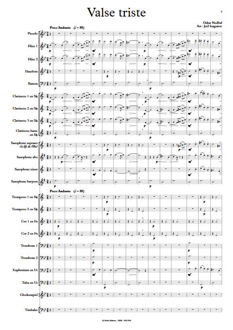 Valse triste - Orchestre d'Harmonie - NEBDAL O. - app.scorescoreTitle