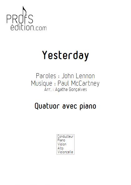 Yesterday - Quatuor avec piano - McCARTNEY P. - front page